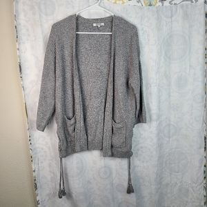 Madewell gray side-lace open cardigan sweater Women's size XS
